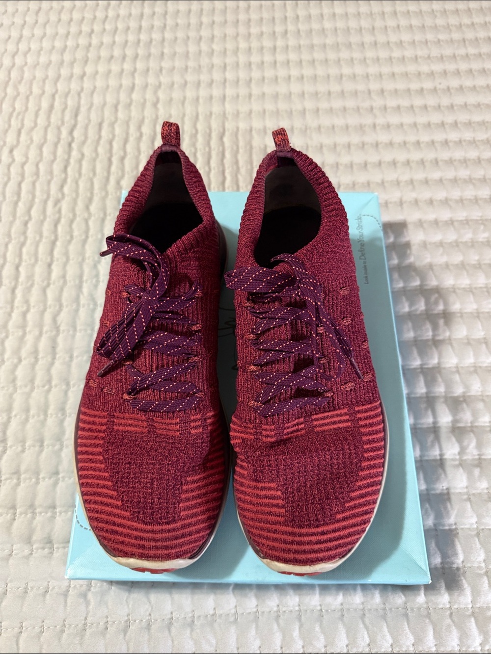 Under Armour Burgundy Knit Lace-Up Sneakers